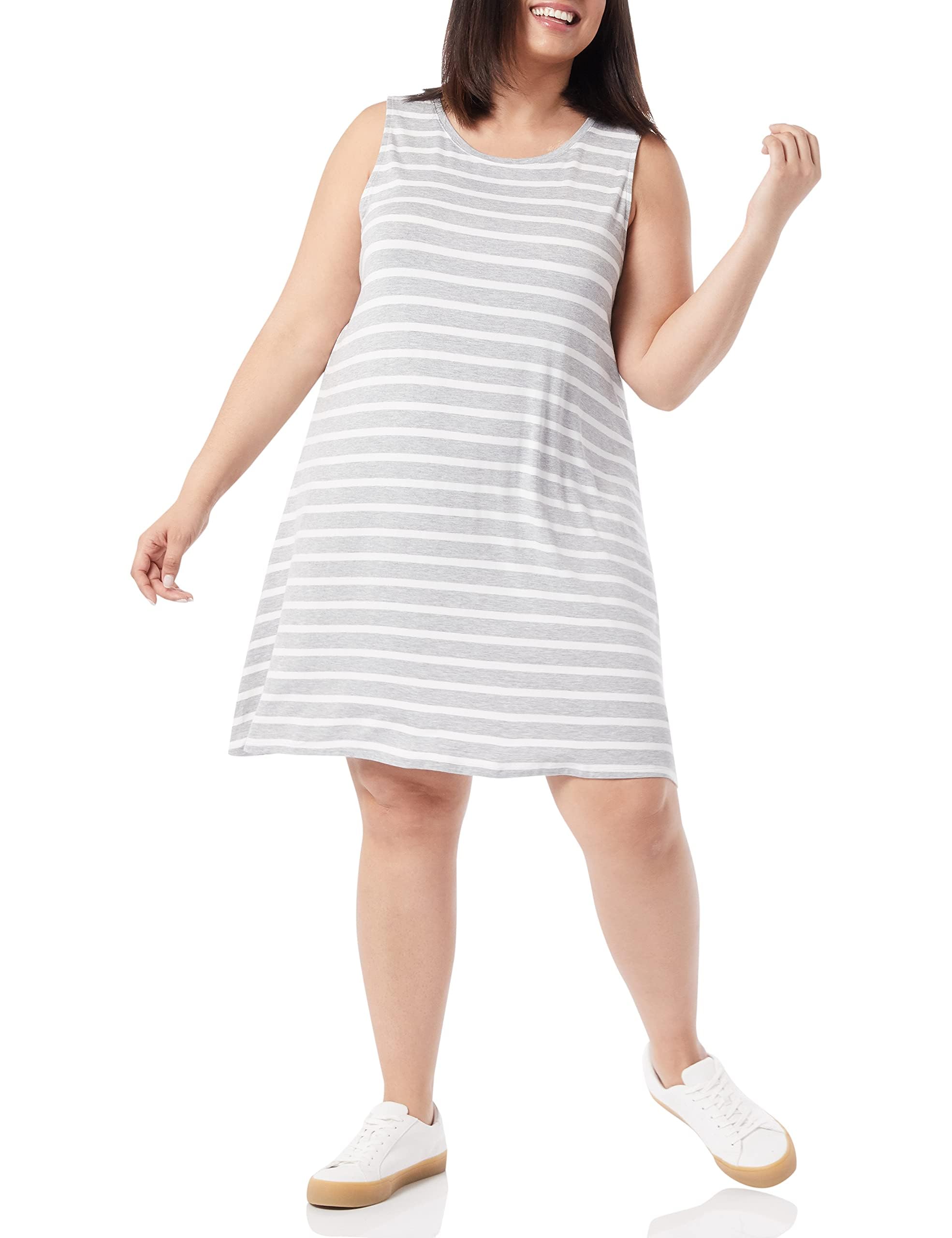 Amazon Essentials Women's Tank Swing Dress, Fitted Through Chest
