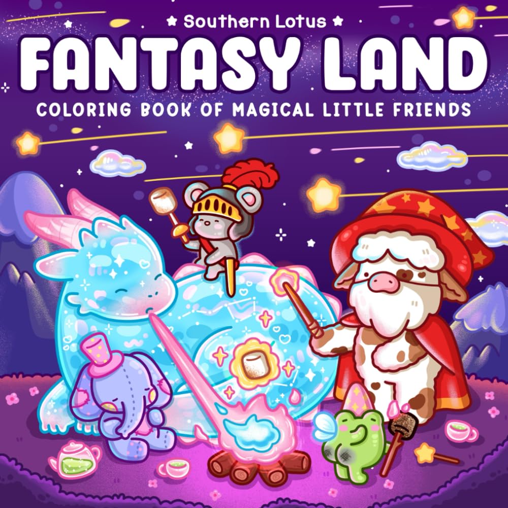 Fantasy Land: Coloring Book for Adults and Teens Featuring Little Friends in Mag