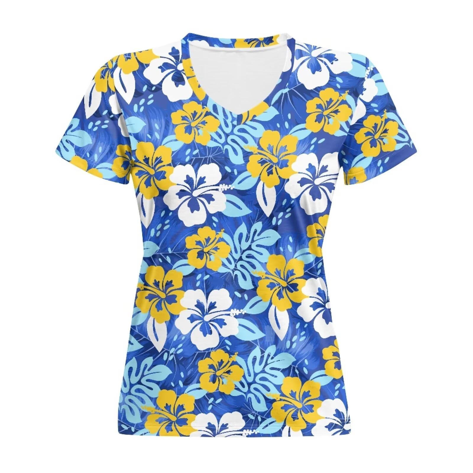 Women Summer T Shirt V Neck Casual Short Sleeve Blouses Tops Plus Size Athletic 