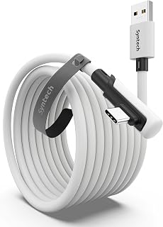 Syntech Link Cable 16ft/5m, USB 3.0 to USB Cable for Meta Quest 3/3S/2 | USB 3.0 High Speed with up to 5Gbps Data Transfer for PCVR and SteamVR Gaming, Reinforced L-Shaped USB-C Connector