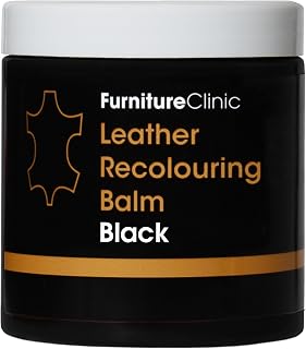 Furniture Clinic Leather Dye Balm - Restorer for Sofas, Chairs, Car Seats - Repair of Faded and Scratched Skin - Colour Restorer - 16 Colours (Black)