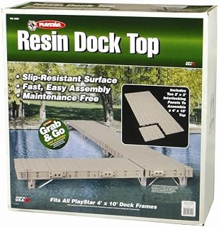 PlayStar Resin Dock Top for Use On Wood, Aluminum or Premium Frame Stationary, Roll in or Floating Docks
