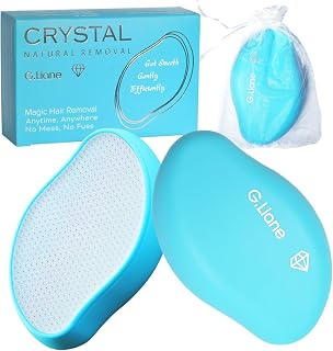 Premium Crystal Hair Eraser,Painless Exfoliation Hair Removal Epilator,Nano Glass Hair Remover for Women,Natural Gentle and Efficient Shaver Trimmer on Leg Arm(Ocean Blue)