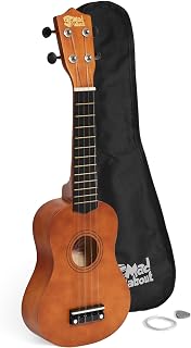 Tiger Mad About SU8-NT SU8 Soprano Ukulele in Natural Color, with Case | Includes case, pick and spare strings, ideal for schools and beginners