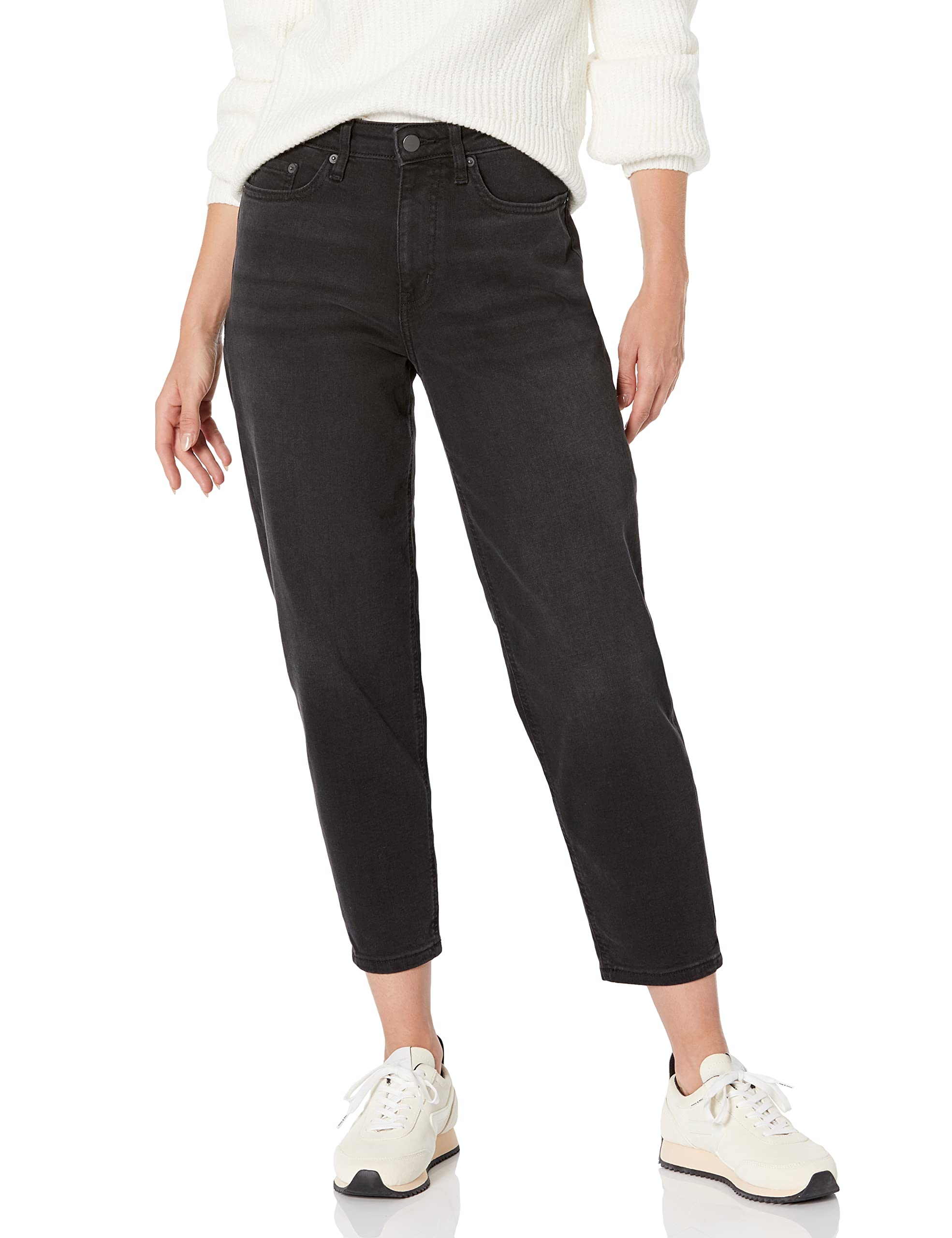 Amazon Essentials Womens High-Rise Relaxed Leg Tapered Ankle Jean
