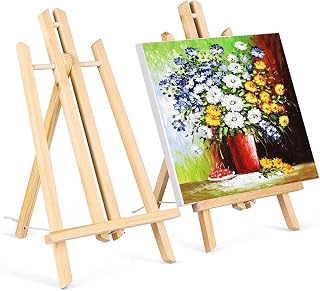 MITUMOMO 2 Pack Tabletop Art Easel Set, 16" Tall Tabletop Easel, Painting Easels for Kids, Portable A-Frame Mini Wood Display Stand for Artist, Students, Adults, Kids Painting