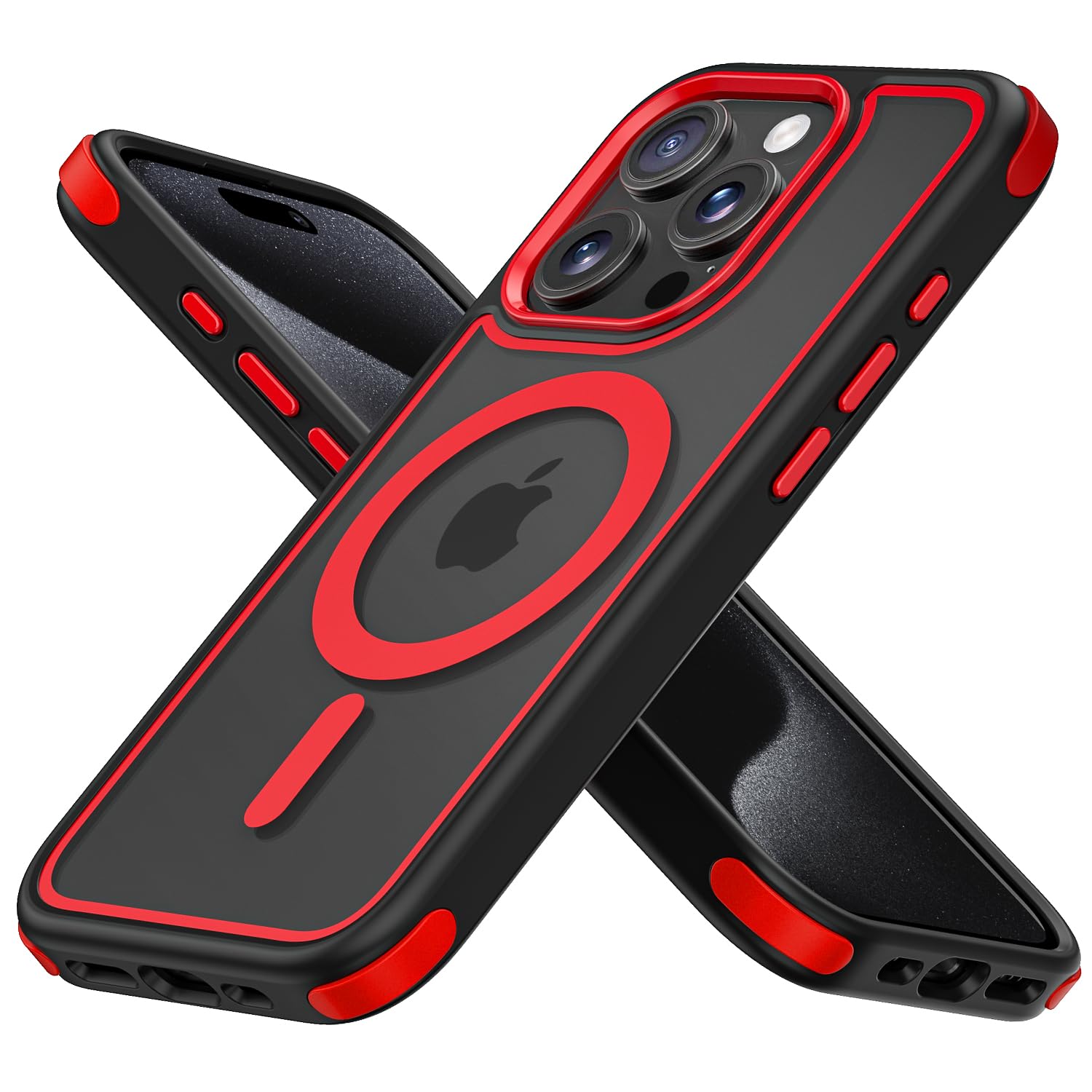 Mobnano for iPhone 15 Pro Case, Compatible with MagSafe, Crystal Clear Case with