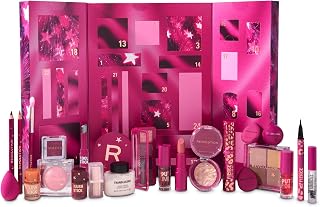 Revolution Makeup 2025 Advent Calendar, 24-Piece Beauty Gift Set for Lips, Eyes, & Face, Features Essential Cosmetics & Tools, Vegan & Cruelty-Free
