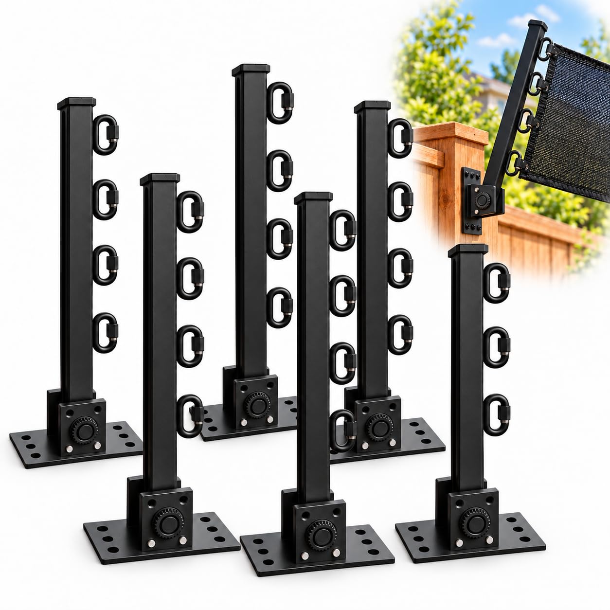LEHUOJIA 0-180° Adjustable Fence Height Extension Arms, 26 Inch, 6 Pack | Galvan
