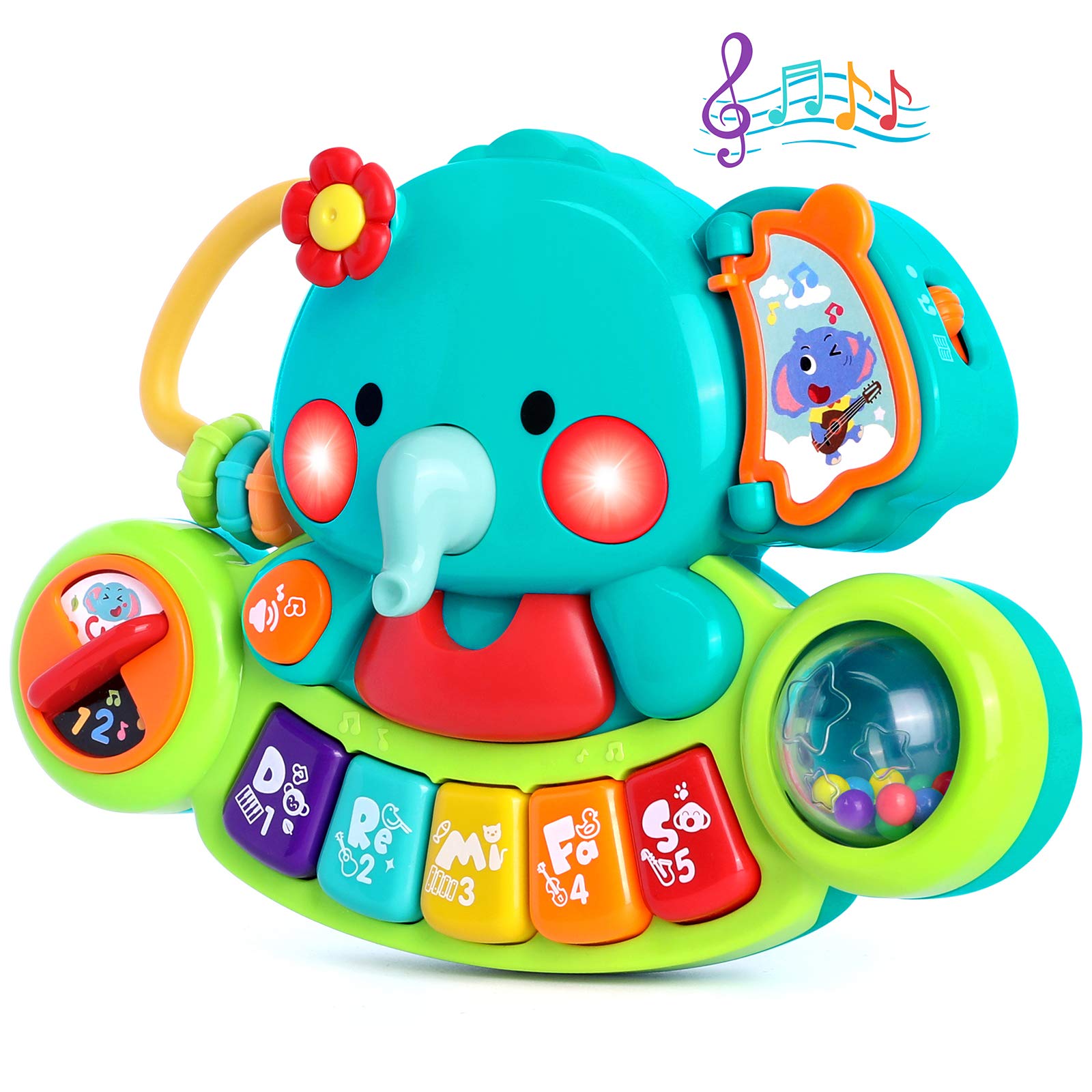 Baby Piano Toys 6-12 Months, Elephant Piano Keyboard Newborn & Infant Toys | Lig