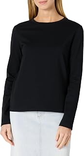 Amazon Essentials T-shirt a Maniche Lunghe in 100% cotone, Vestibilità Classica Donna