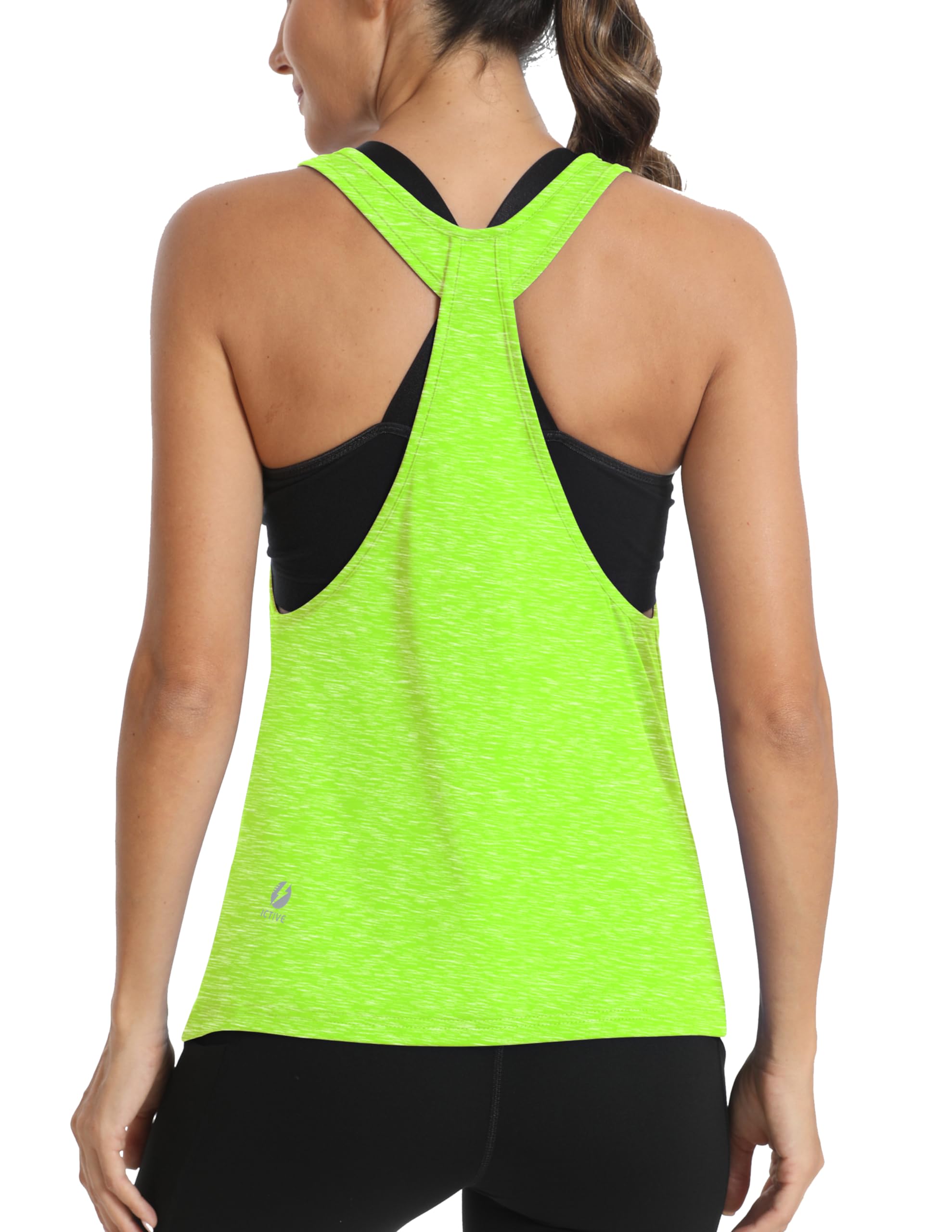 Fihapyli ICTIVE Women's Sleeveless Fitness Tank Top, Open Back Racerback, Traini