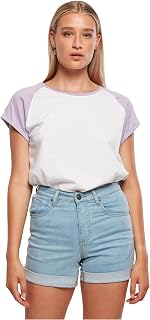 Urban Classics Ladies Contrast Raglan Tee Women's T-Shirt Charcoal/Black Wide