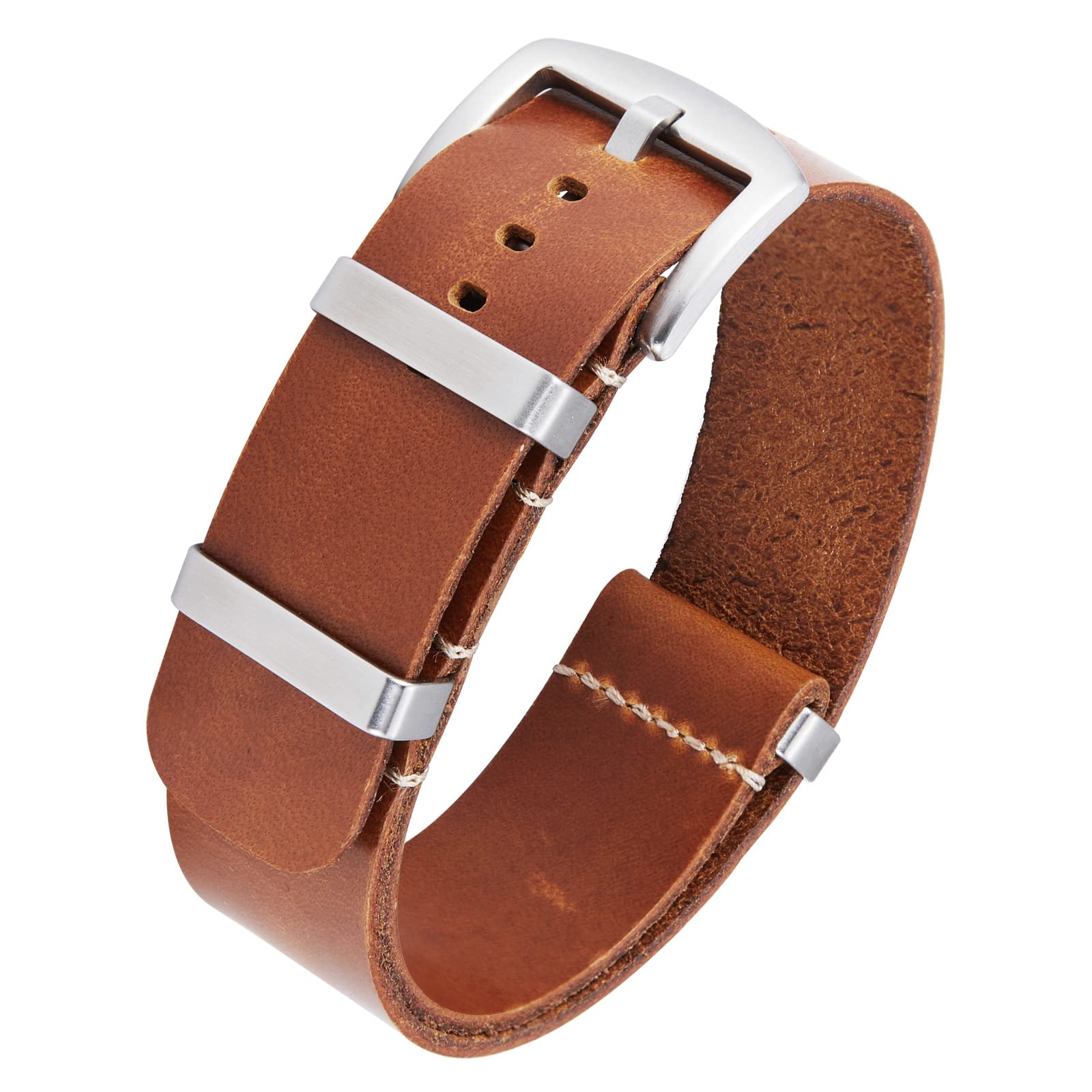 BINLUN Leather Watch Straps Crazy Horse Oiled Leather Watch Bands 18mm 19mm 20mm