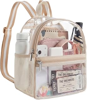 Missnine Small Clear Backpack for Stadium Events Anti-theft Mini Clear Bag for Sport Event Concert