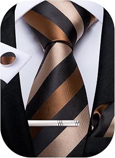 DiBanGu Necktie, Striped Necktie, Handkerchief, Cufflinks, Tie Pin Set, Wedding, Business, School Entrance Ceremonies, Graduation Ceremonies, Endment Parties