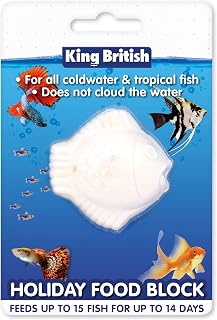 King British – Holiday Block Food – For Coldwater & Tropical Fish – Ideal for Leaving your Fish over Holidays – Does Not Cloud Water Ingredients – Helps keep Fish Healthy & Active