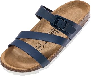 Palado Ikaria women's flip flops, fashion mules with natural cork sole, women's shoes with fine suede sole, comfortable sandals