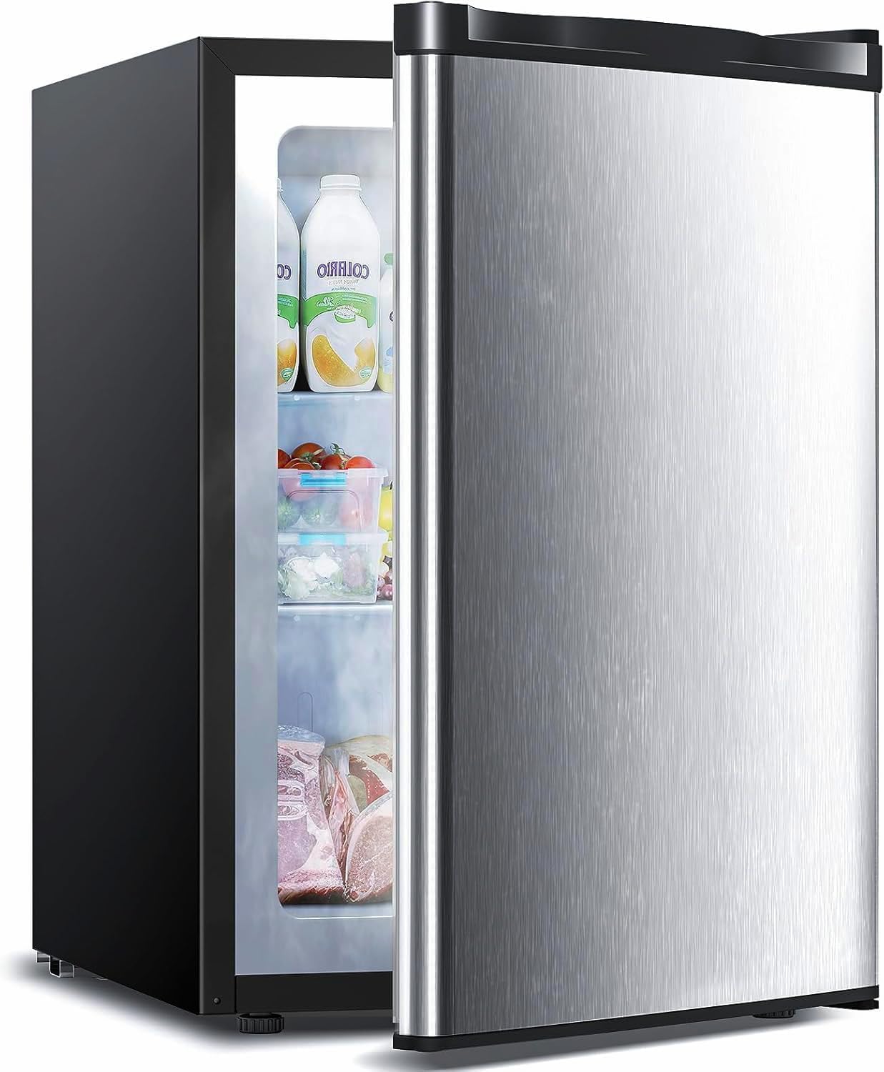 Electactic 3.2 Cu.ft Upright Freezer, Small Mini Freezer, Stainless Steel | 7 Ad