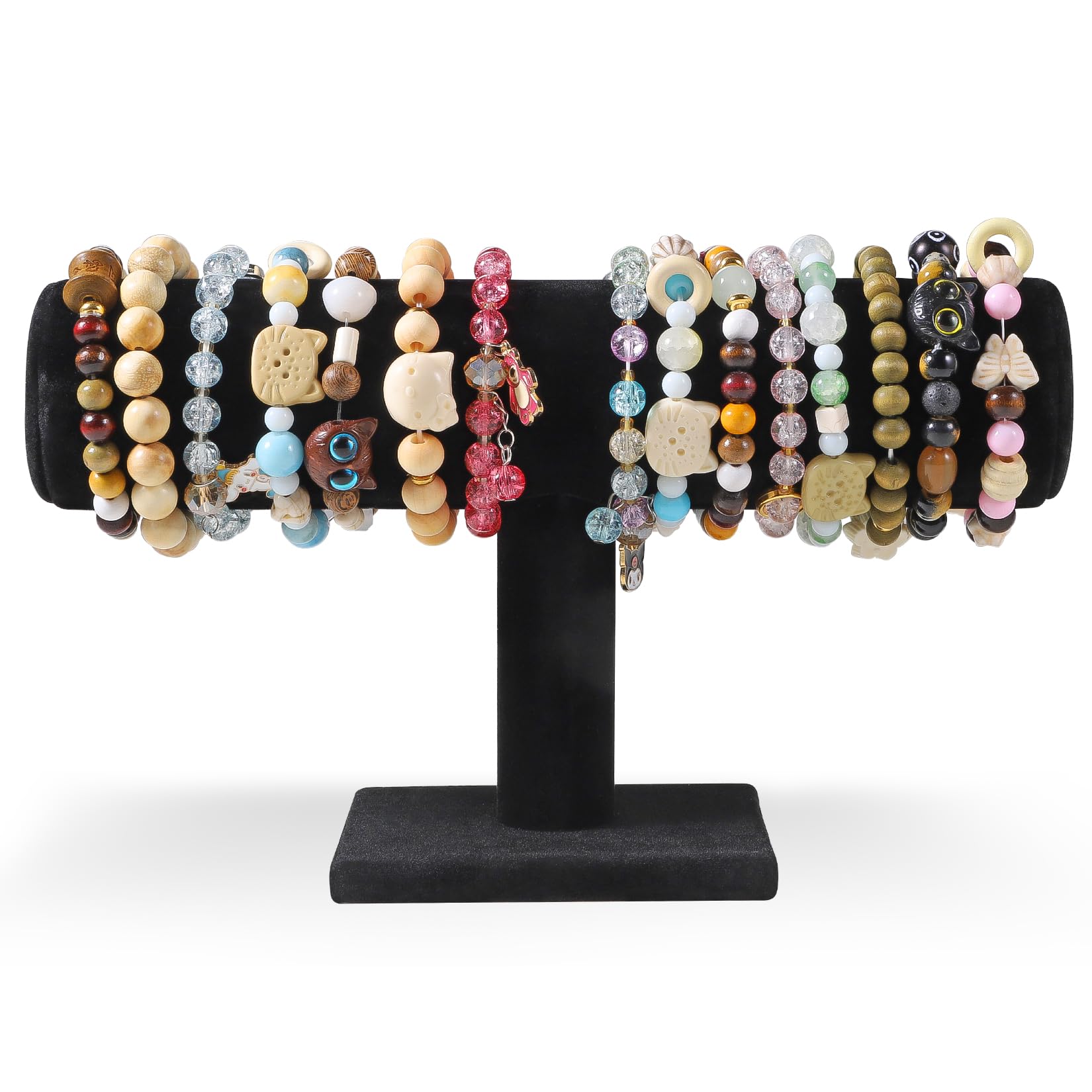 RingsTown Velvet T-Bar Bracelet Holder Stand, Jewelry Display for Vendors