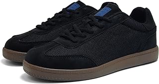 Mens Casual Sneakers Breathable Mesh Lightweight Comfortable Soft Sole Outdoor Walking Sneakers, Black, 39 EU