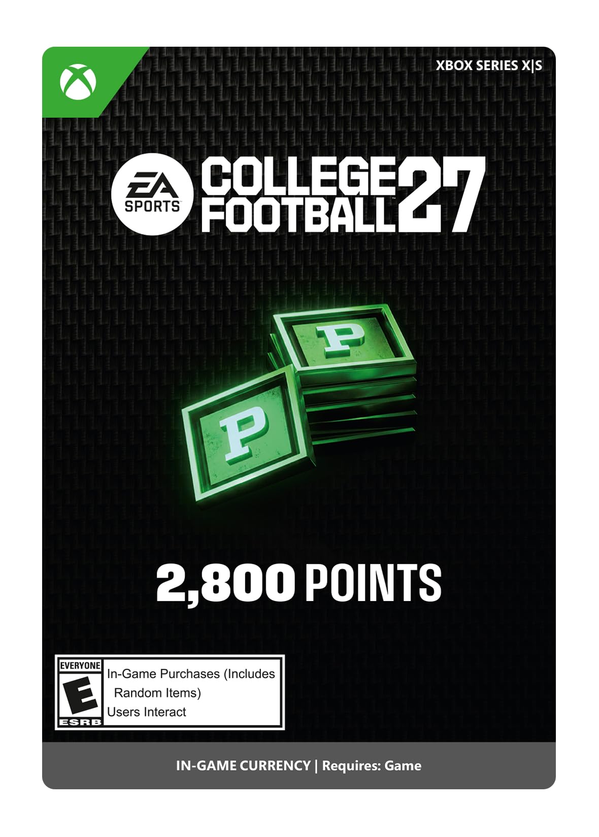 COLLEGE FOOTBALL 27 | 2,800 CUT POINTS | XBOX Series X|S Digital Code