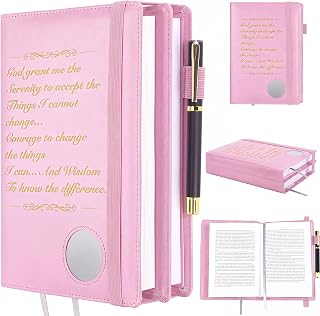 Motipuns Double Aa Book Cover for 12 Steps & 12 Traditions,Pink