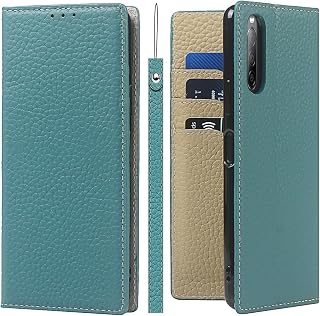 Havaya Compatible SO-41A Case, Xperia10II Case, wallet-style, Genuine Leather, Strap, Compatible with SOV43, Sony Xperia 10 ii 2nd Generation, au Shockproof, Cover, SoftBank Card Storage, Stand