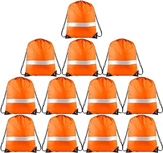 KUUQA 20pcs Drawstring Backpack Sports Bag Sack Cinch Gym Backpack Bulk for School Gym Sports Travel, Orange, 15.7*13.4, modern