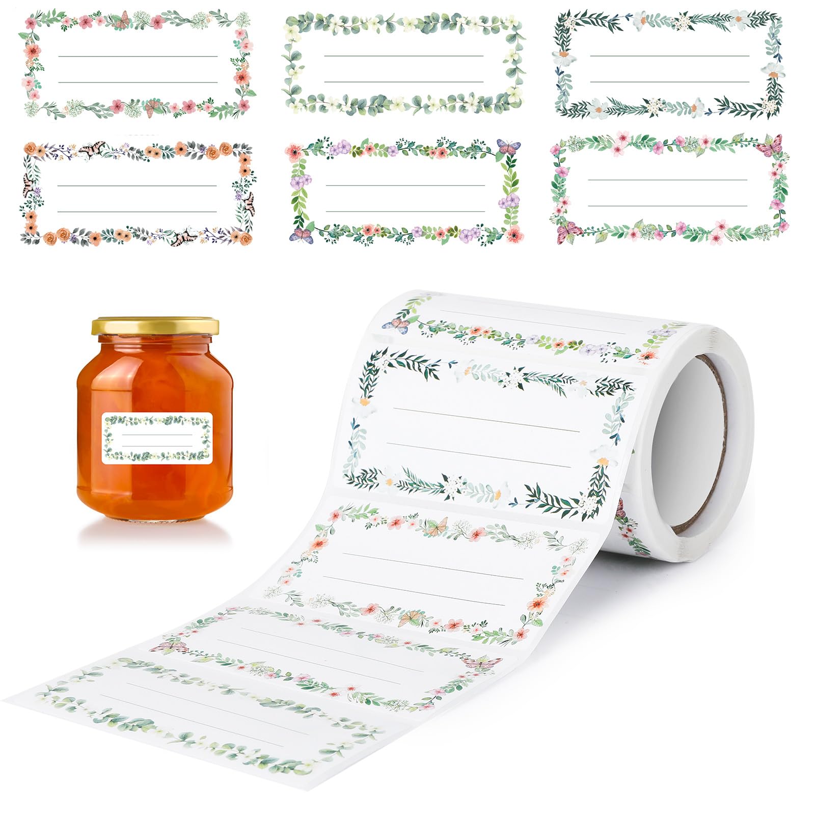 AiQInu 200 x Self-Adhesive Jam Labels, Jam Labels, Jam Labels, for Jam Jars, Spi
