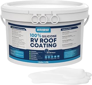 Kohree RV Roof Coating 1 Gallon, 100% Silicone RV Roof Sealant, White