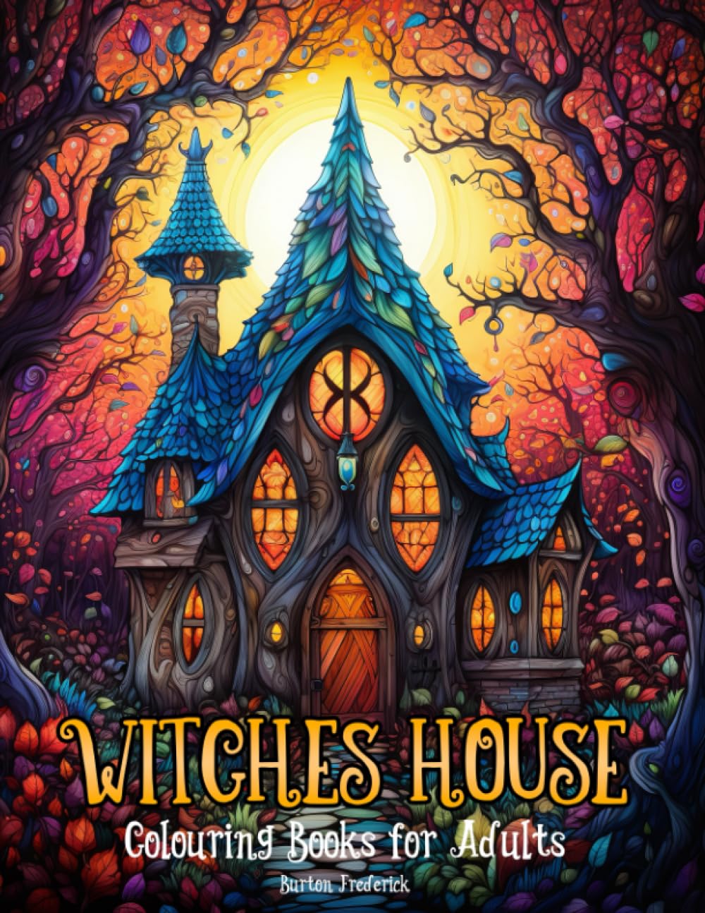 Witches House: Colouring Books for Adults - 50 Illustrations of Enchanted Cottag