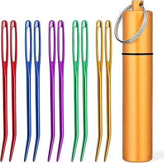 UOOU 10 Pcs Yarn Needles, Darning Needle, Tapestry Needles for Yarn | Darning Needles for Yarn Weaving Needle, Yarn Needle Large Eye for Crocheting with Aluminum Storage Knitting Accessories