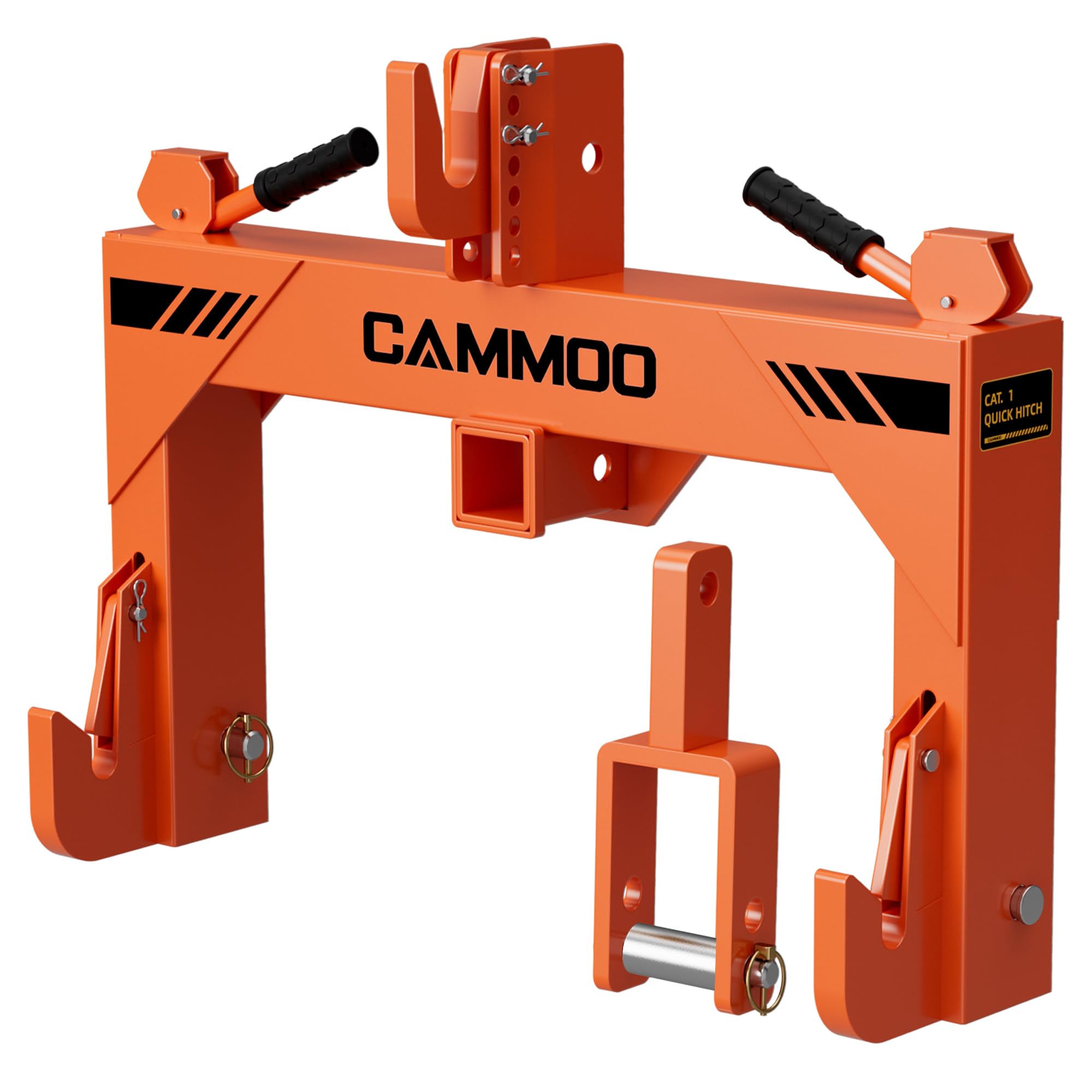 CAMMOO 3-Point Quick Hitch with 2" Receiver, Orange | Extra Versatile Adapter, C