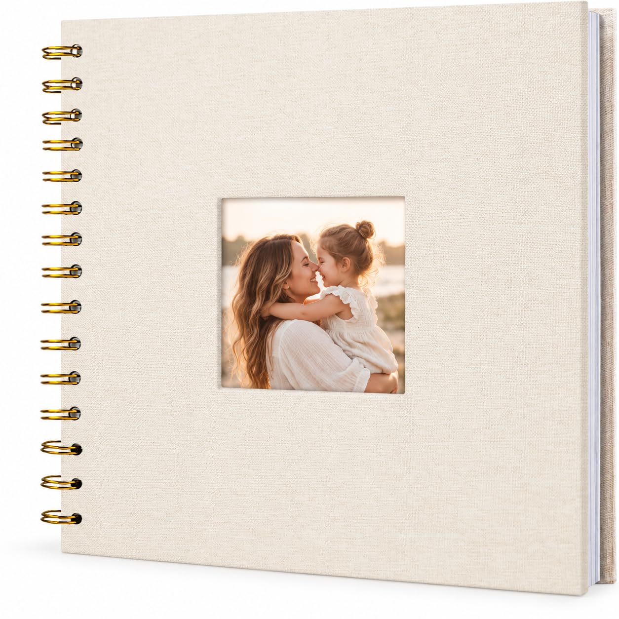 8"x8" Scrapbook Photo Album Linen Cover 20 Sheets 40 Pages White Paper | Beige H