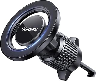 UGREEN Car Phone Holder Magsafe Car Mount Air vent Magneitic Phone Cradle | Compatible with iPhone 18 Pro Max 17 Pro Max/17 Pro/17Air/16/15/14/13/12 Series & MagSafe Case with Metal Plates(Black)