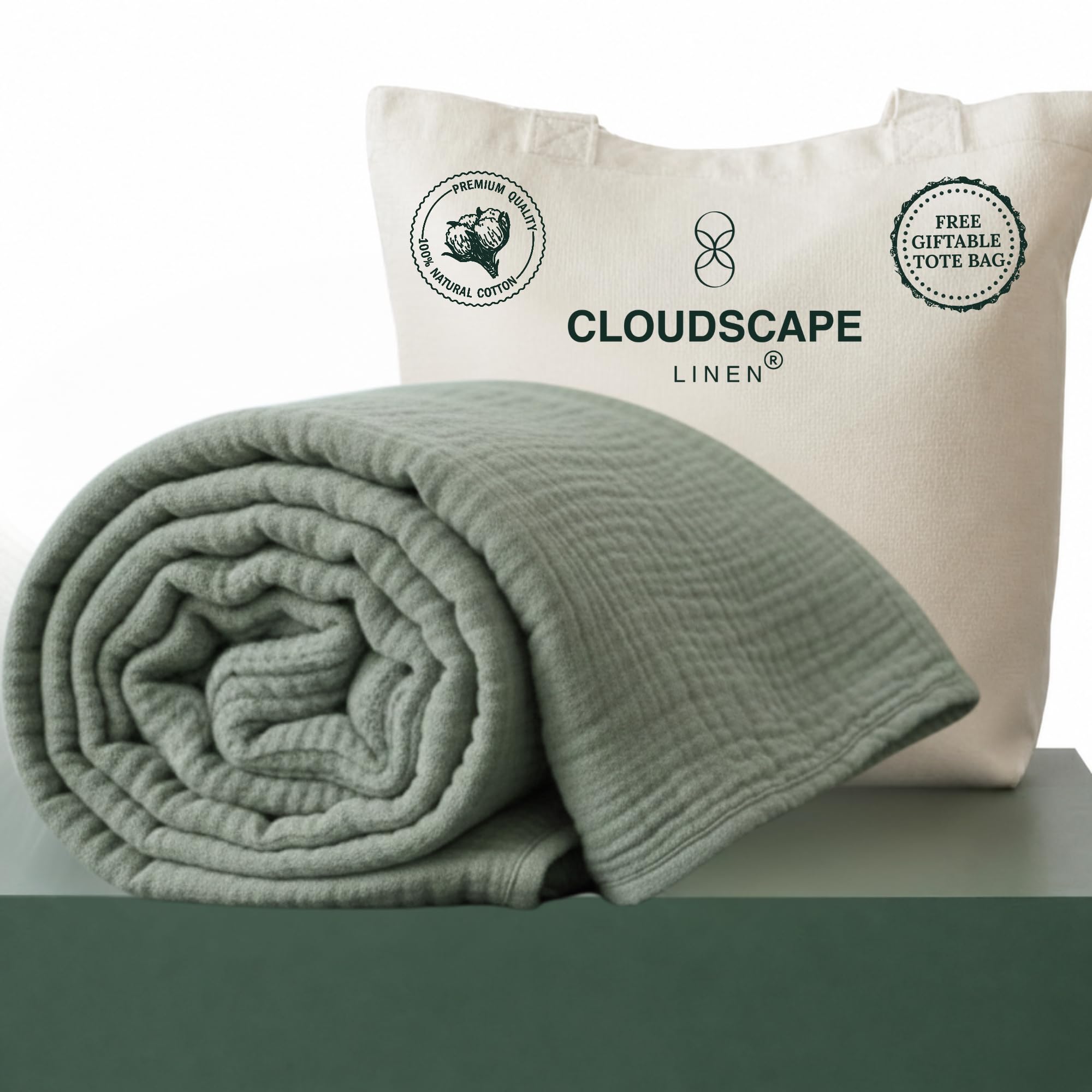 CLOUDSCAPE 4 Layer Muslin Blanket for Adults - 100% Cotton Blanket King Size - 9