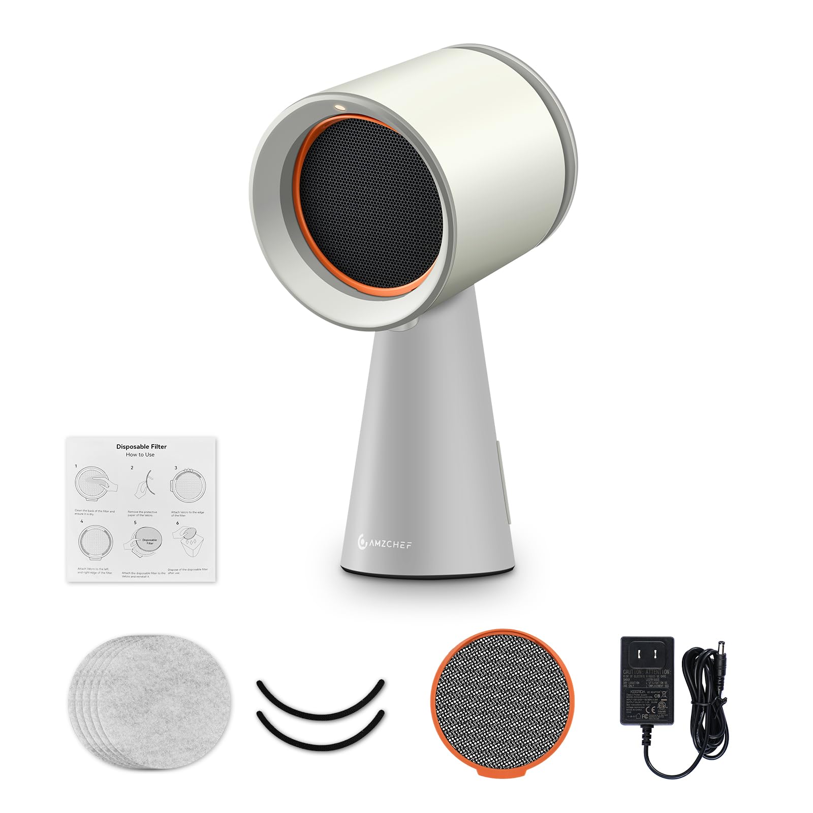 AMZCHEF Portable Range Hood, 3-Speed Desktop Exhaust Vent Fan,CreamWhite | Deskt
