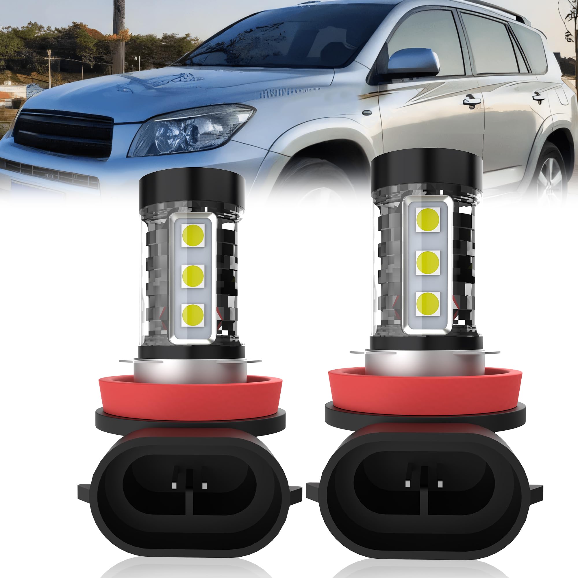 Fog Lights Fit For Toyota RAV4 2006-2018 Led Headlight Bulbs,h11 Fog Light 6000K