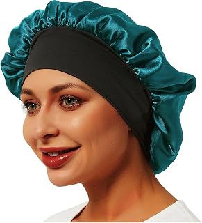Silk Bonnet Satin Sleep Cap for Men and Women, Soft Cap with Wide Elastic Band for Natural Curly Hair