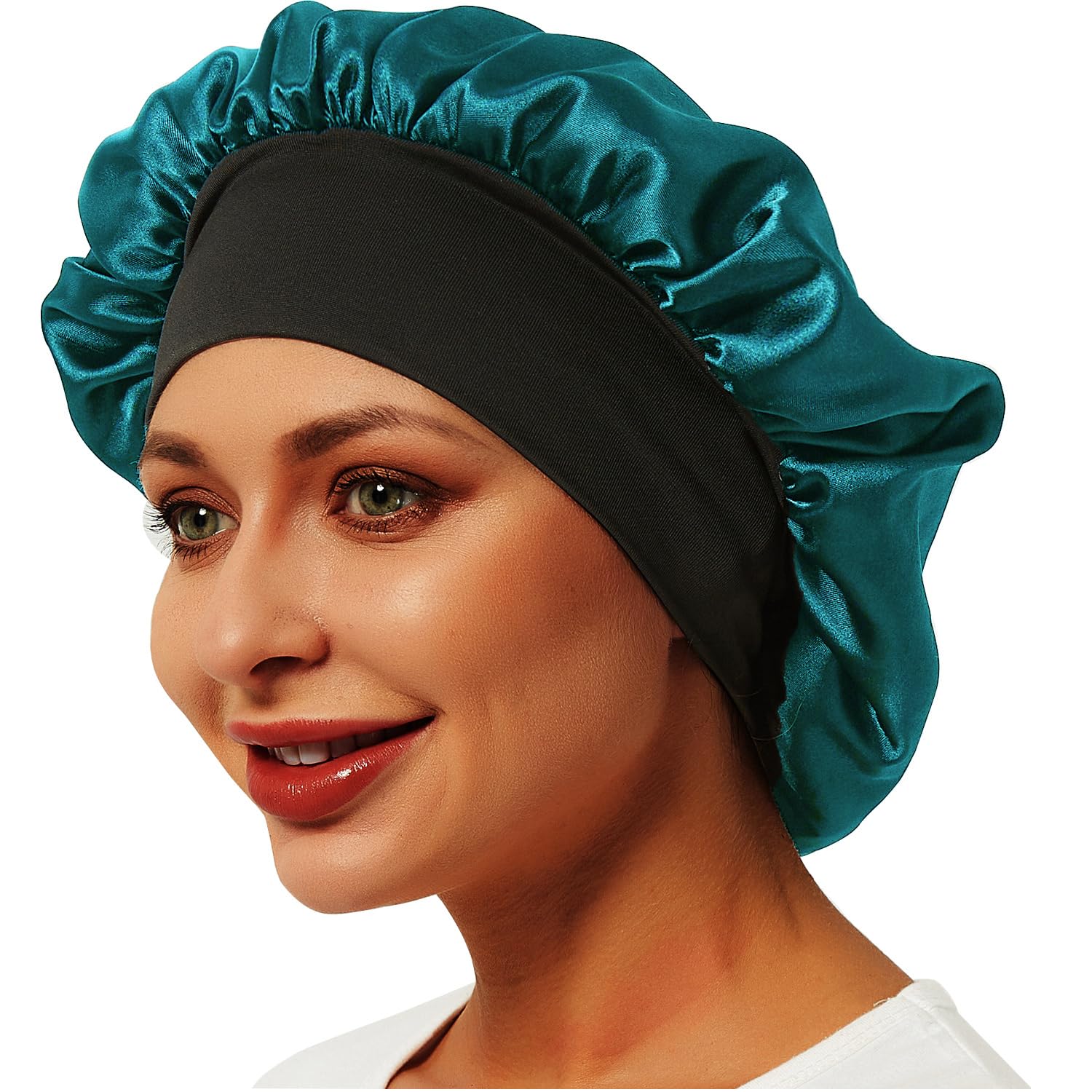 Silk Bonnet Satin Sleep Cap for Men and Women, Soft Cap with Wide Elastic Band f