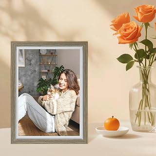 Rectangle Photo Frame for Table and Wall, 5 x 7 Inches, Modern Photo Frame for Home Decorative Use (Light Brown)