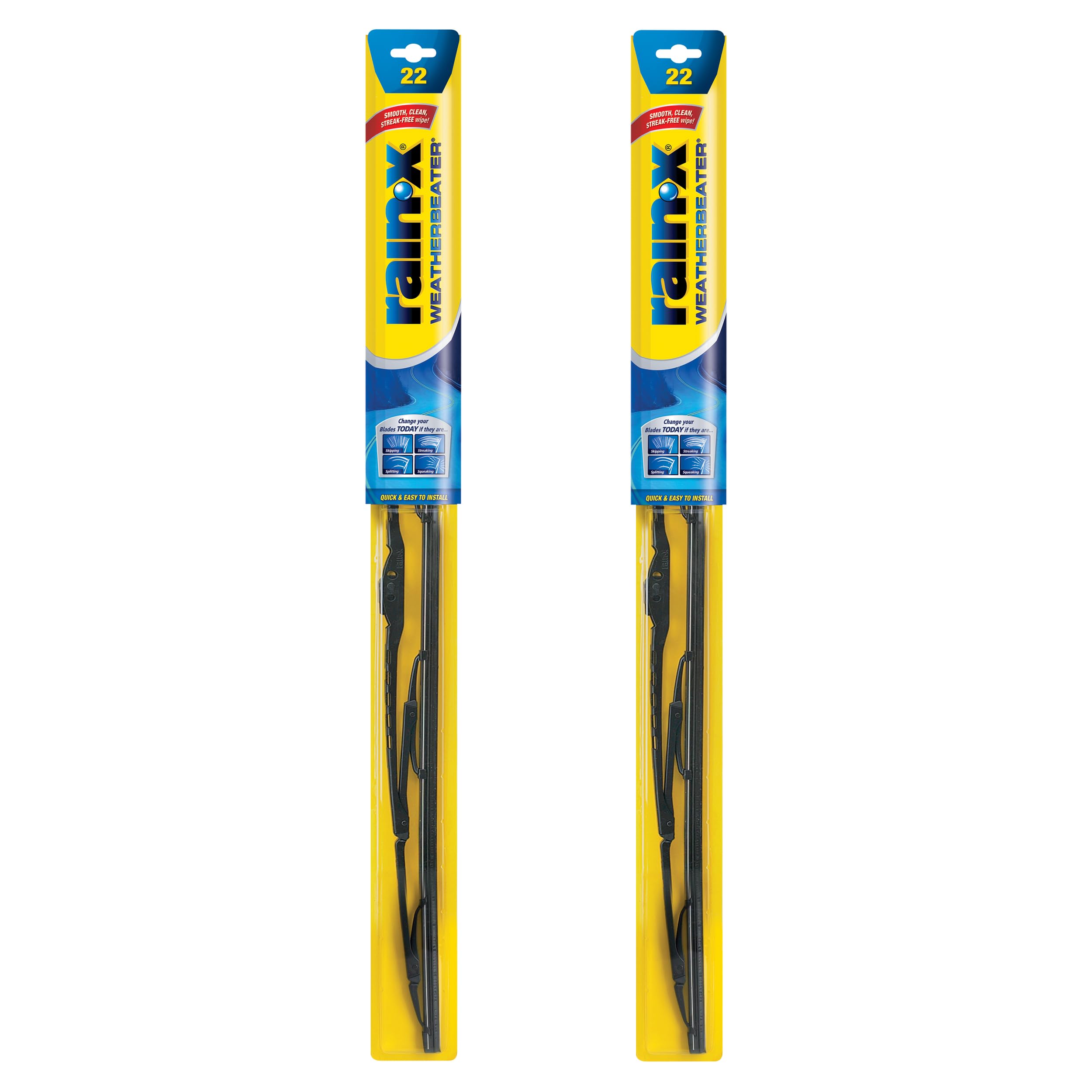Rain-X 820149 WeatherBeater Wiper Blades, 22" Windshield Wipers (Pack of 2)