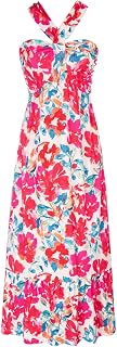 GRACE KARIN Women's Summer Floral Maxi Dress Backless Beach Guest Dress Flowy Swing Dress with Pockets