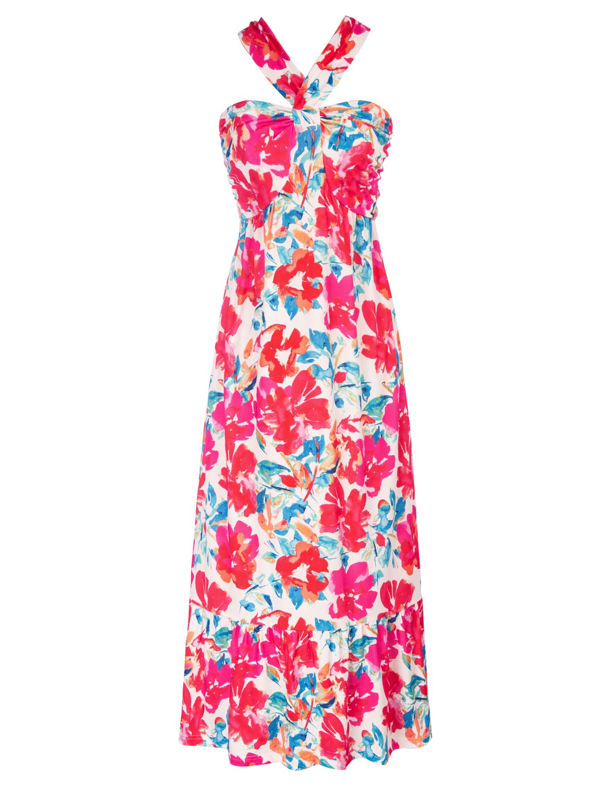 GRACE KARIN Women's Summer Floral Maxi Dress Backless Beach Guest Dress Flowy Sw