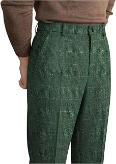 Men's Tweed Plaid Dress Pants