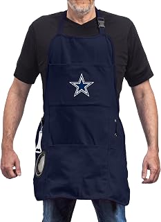 Team Sports America NFL Ultimate Grilling Apron with Bottle Opener and Insulated Beverage Holder, Adjustable Straps Men Women