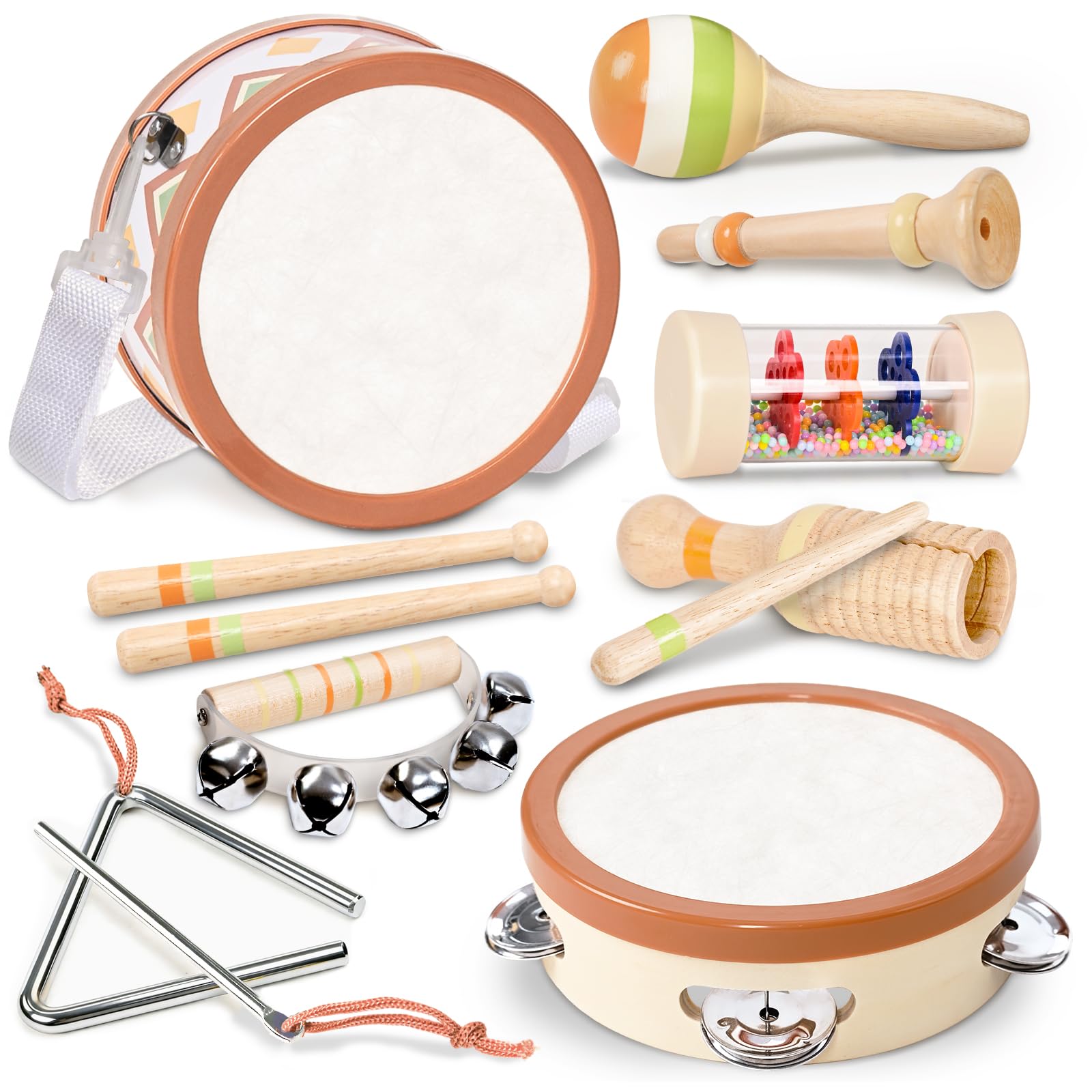 WINGYZ Baby Musical Instruments, Wooden Musical Toys for Toddlers 3+ | Neutral-c
