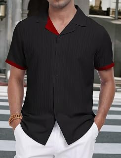 Mens Casual Shirt Textured True Classic Casual Office Shirt Men Resort Clothing 2025