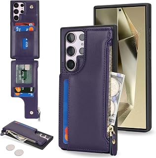 Cavor Custodia a portafoglio per Samsung Galaxy S24 Ultra, custodia a portafoglio per Galaxy S24 Ultra per donne e uomini, custodia S24 Ultra con porta carte, custodia in pelle con tasca per carte di